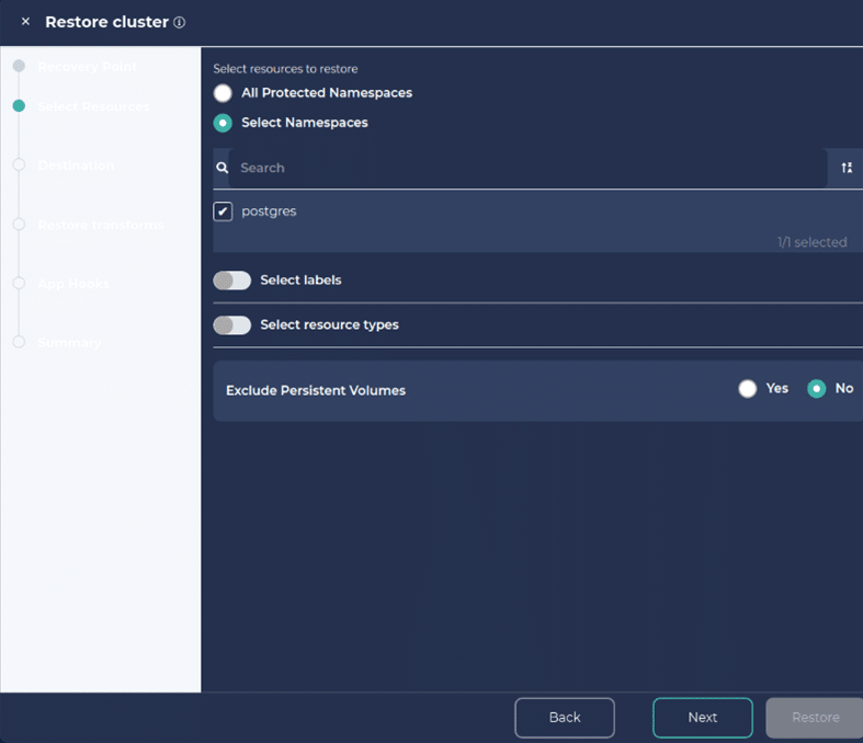 Select Namespace