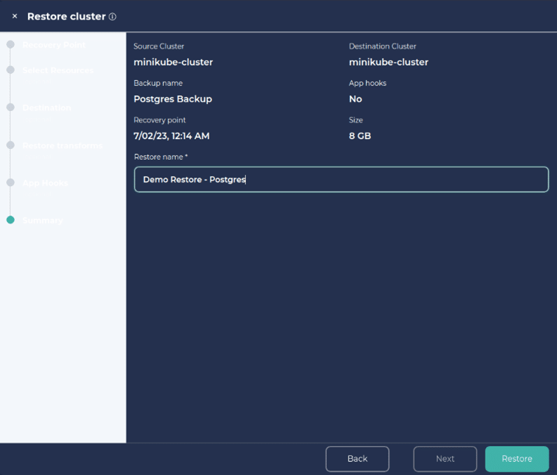 Restore Cluster