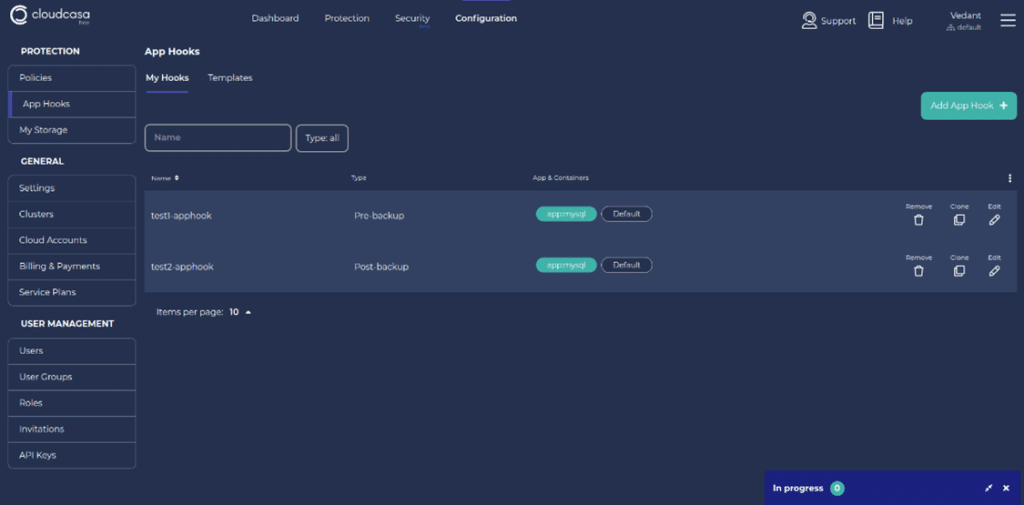 Hooks for Mongodb backup