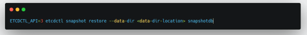Restoring using etcdctl options