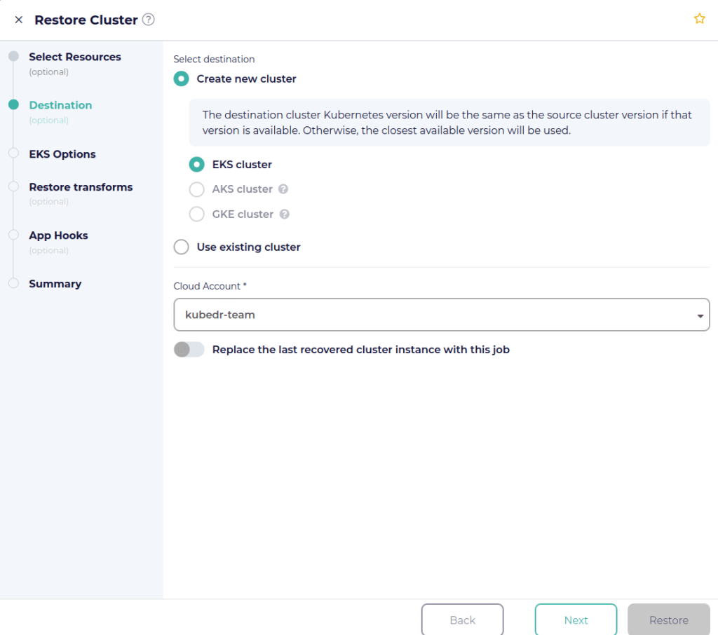 Restore from Backup