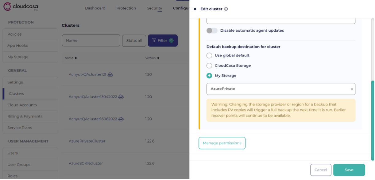 direct backup private link 1