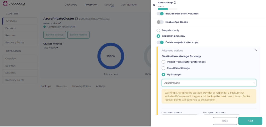 direct backup private link 2
