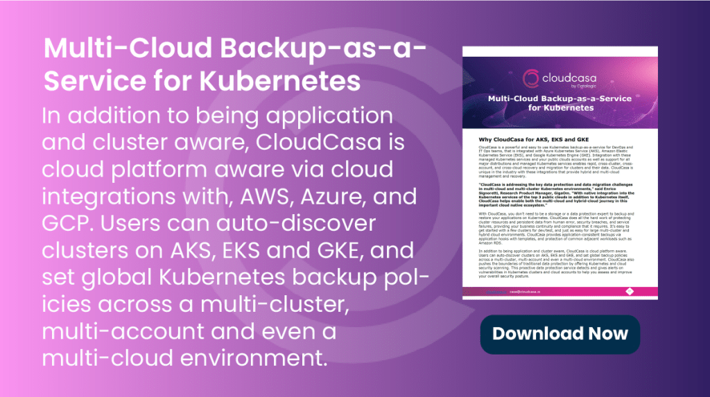 multi cloud backup as a service for kubernets